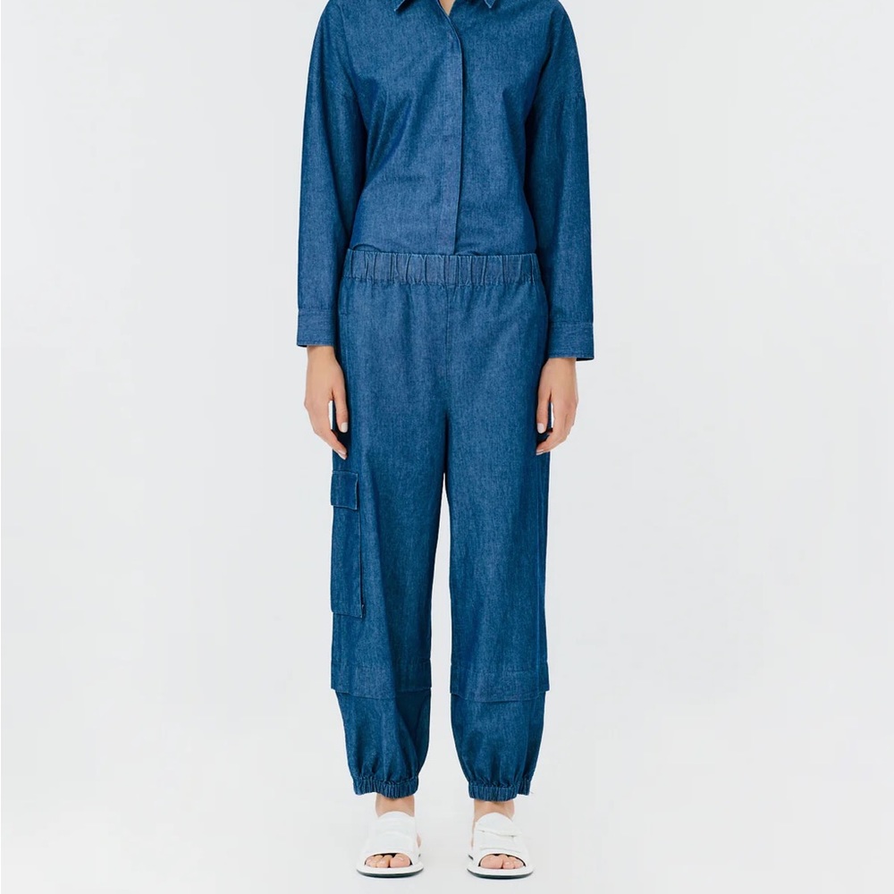 Tibi Light Weight Denim Pull On Wilt Jogger • Medium
